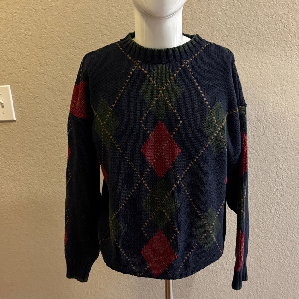 Vintage woods & Gray Classic Knit Sweater for‎ Men Large 100% cotton